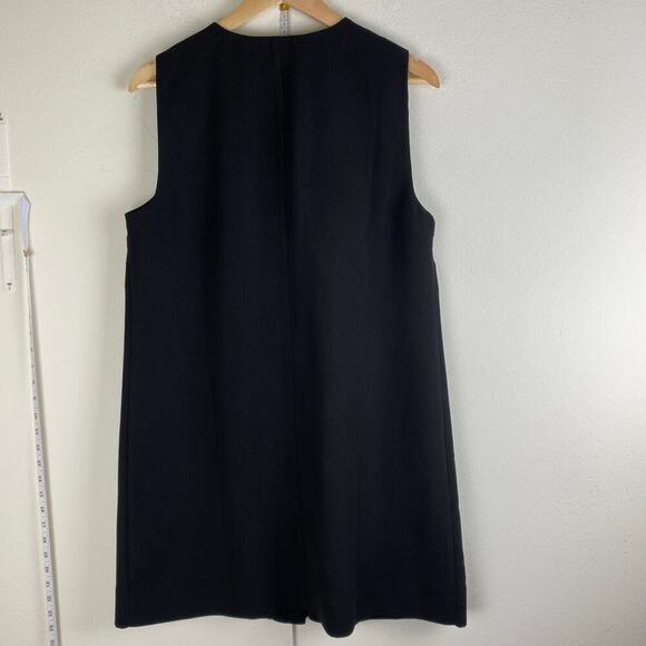 NWT J. Crew Button Front Shift Dress Size M Black Drapey Crepe - Picture 9 of 13